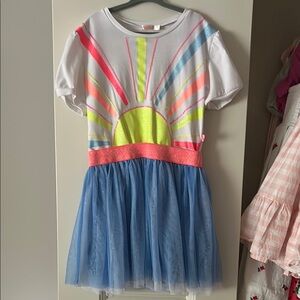 Billieblush White and Blue Dress with Neon Accents